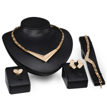Gold Plated V-Shaped Cheap Jewelry Sets C-Xsst0053